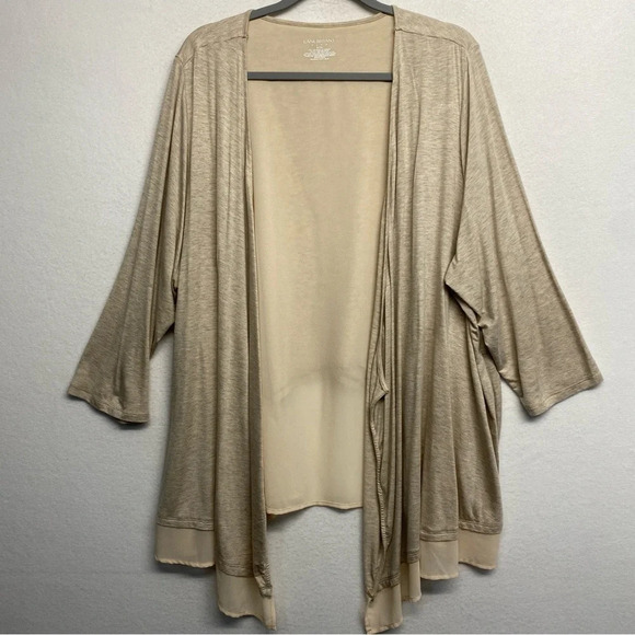 Lane Bryant Open Waterfall Cardigan Tan Cream 22/24 - Picture 1 of 4